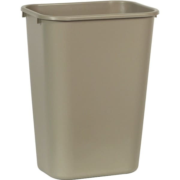 Rubbermaid Commercial Waste Bin, Plastic, 41 Qrt, 15-1/4"x11"x20", 12PK, Beige RCP295700BGCT - main